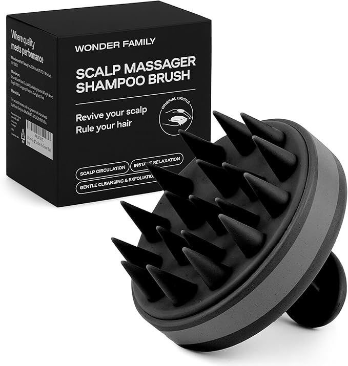 Silicone Scalp Scrubber for Dandruff – Serum, & Hair Oil Applicator – Scalp by WONDERFAMILY