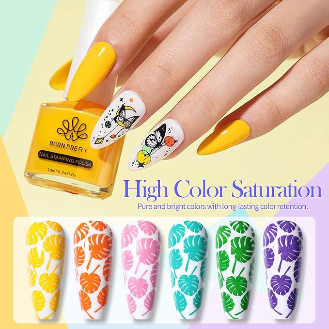Born Pretty Nail Art Stamping Polish Halloween Nail Polish Set Manicure Print - Image 3