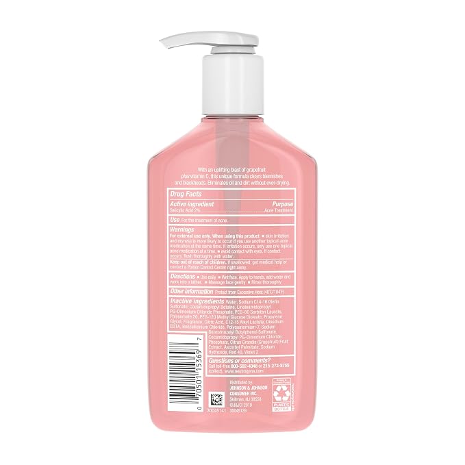 Neutrogena Oil-Free Acne Wash Pink Grapefruit Facial Cleanser - - Image 11