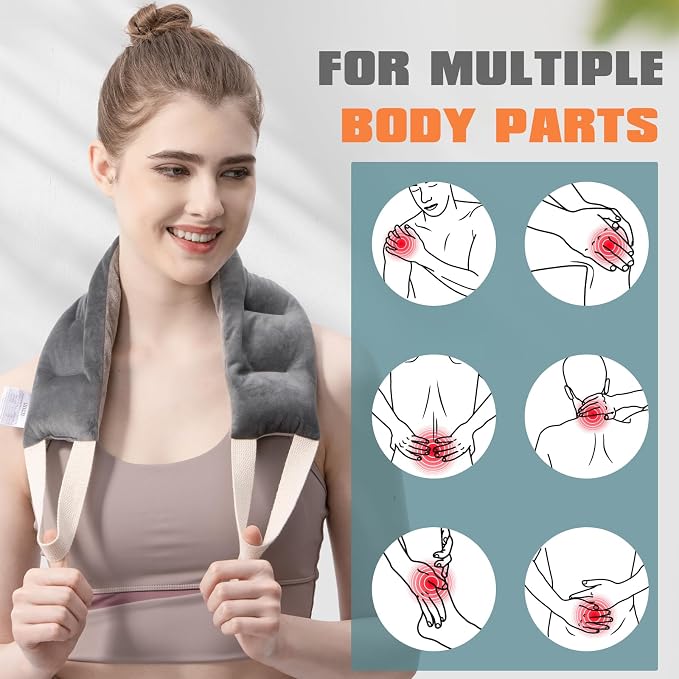 uncn Heating Pad for Neck Shoulders and Back Microwavable Wrap Weighted Neck - Image 6