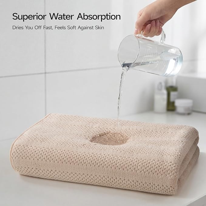 ecolook 4 Pack Microfiber Bath Towels, 31 x 63 inches Extra Large Bath Towel Set - Image 5