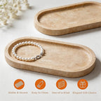 WORHE Natural Travertine Vanity Tray Waterproof Italy Marble Bathroom Organizer - Image 5