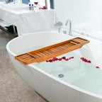 VaeFae Teak Bathtub Tray, Wooden Bath Caddy - Image 6