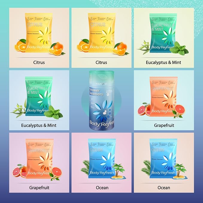 BodyRefresh Shower Steamers Aromatherapy 8 Pack, Birthday Gifts - Image 5