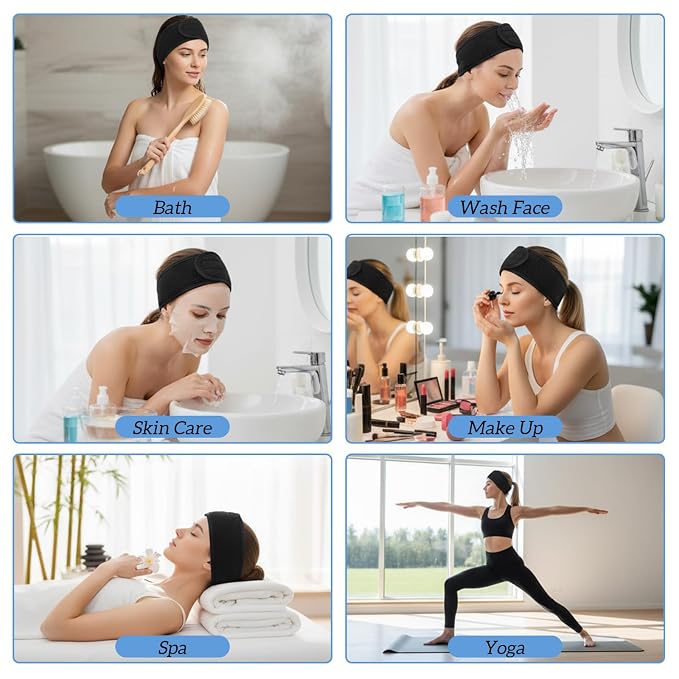 30 Pack Spa Headband Adjustable Facial Head Wrap - Image 7