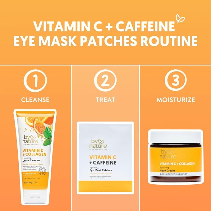 By Nature Vitamin C + Caffeine + Hydrating Under Eye Mask Patches - Image 7
