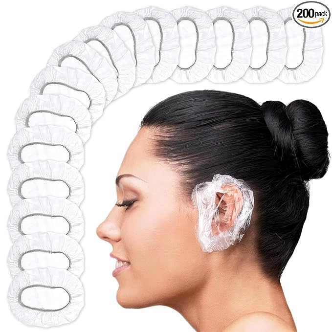 200 Pcs Ear Covers for Shower – 1.97x0.7" Disposable Ear Covers for Hair Dye by KETAR