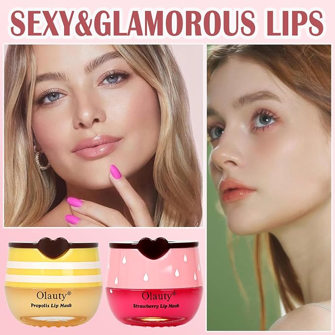 8Pcs Bee Lip Balm Honey Pot, Lip Mask Skincare, Strawberry, Watermelon - Image 4