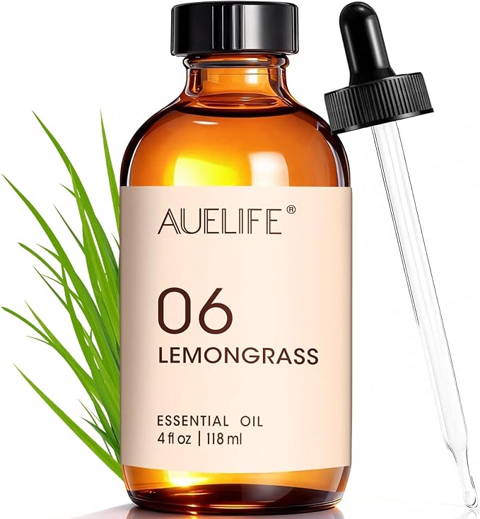 4 Fl Oz Lemongrass Essential Oil, Lemongrass Oil by Auelife