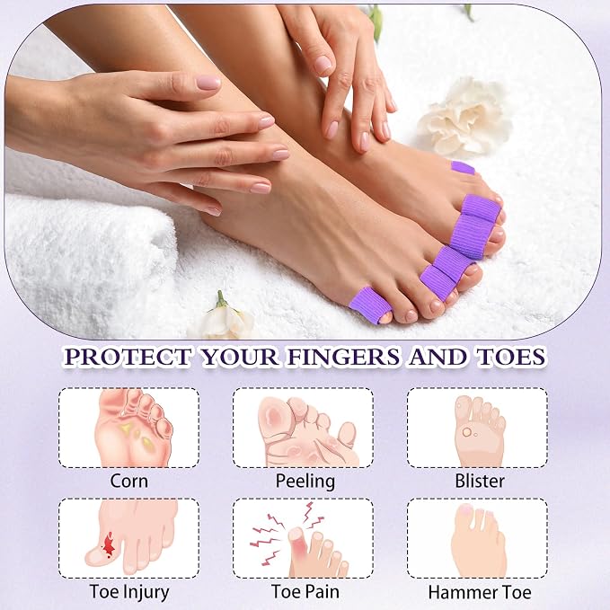 Blulu 24 Pieces Toe Tubes 0.98 Inches Cushion Tube Corn Pads - Image 4