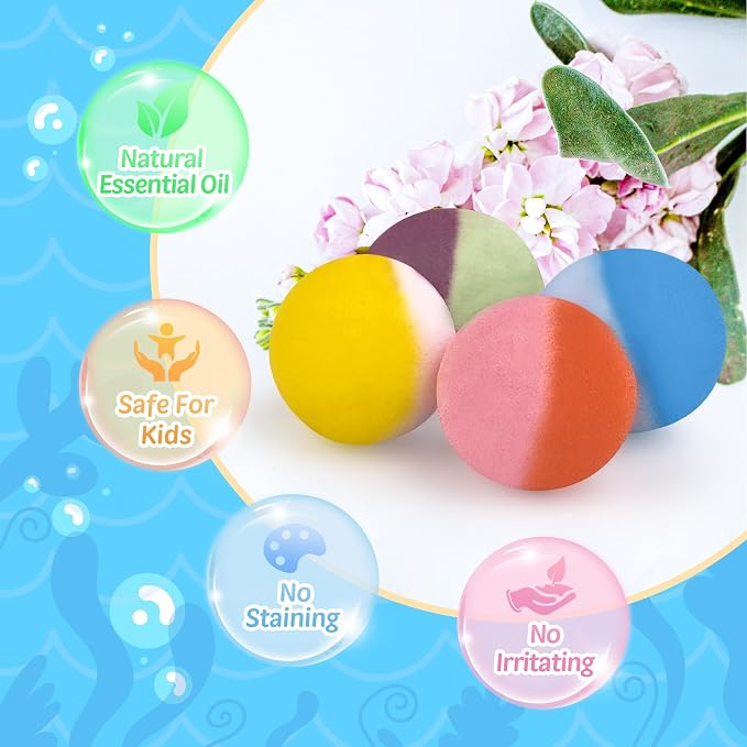 48pcs Bath Bombs for Kids with Toy Inside, Organic Colorful Bubble Bath for - Image 5