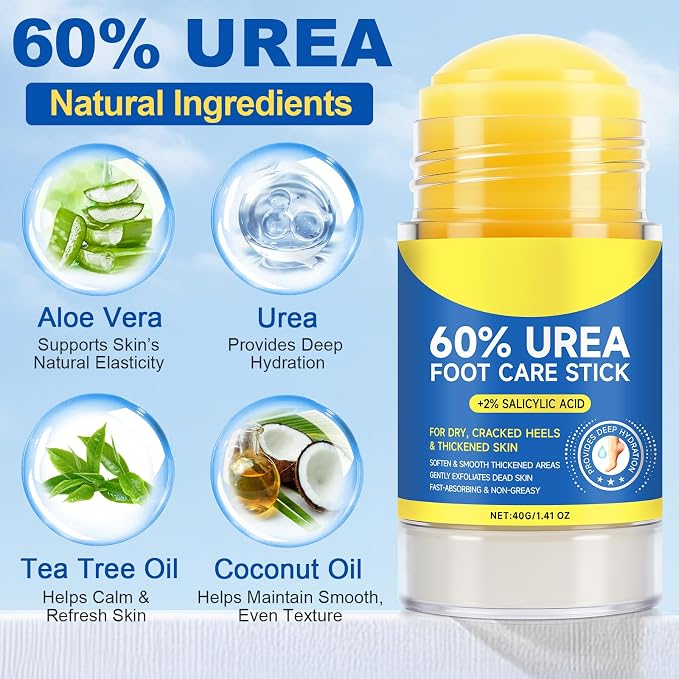 60% Urea with 2% Salicylic Acid Urea Foot Care Stick, Foot Cream Moisturizer - Image 2