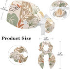 Women Working Cap with Buttons Bouffant Hat Autumn Leaves Nurse Scrub Caps Long - Image 2