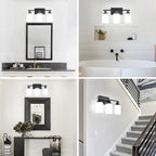 3-Light Black Bathroom Light Fixture Over Mirror, Modern Farmhouse Vanity Light - Image 8