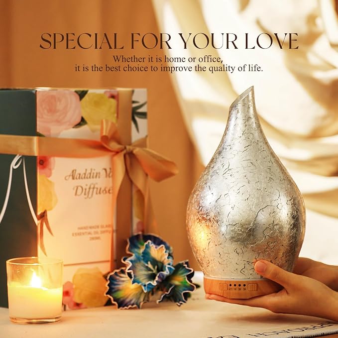 Porseme 280ml Essential Oil Diffuser, 3D Glass Aromatherapy Diffusor, - Image 7