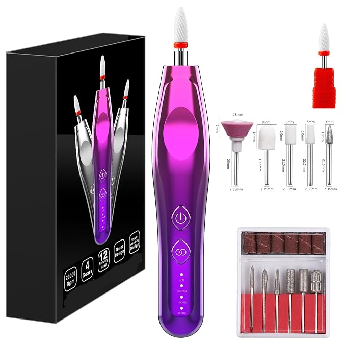 Electric Nail Drill, Electric Nail File Cordless, Electric Nail File Set by CXVX