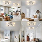 SunRider Industrial 4-Light Semi Flush Mount Ceiling Light Fixture, Brushed - Image 4