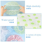 6 Pcs Shower Caps, Waterproof Bath Caps Plastic Reusable Shower Caps Elastic - Image 4