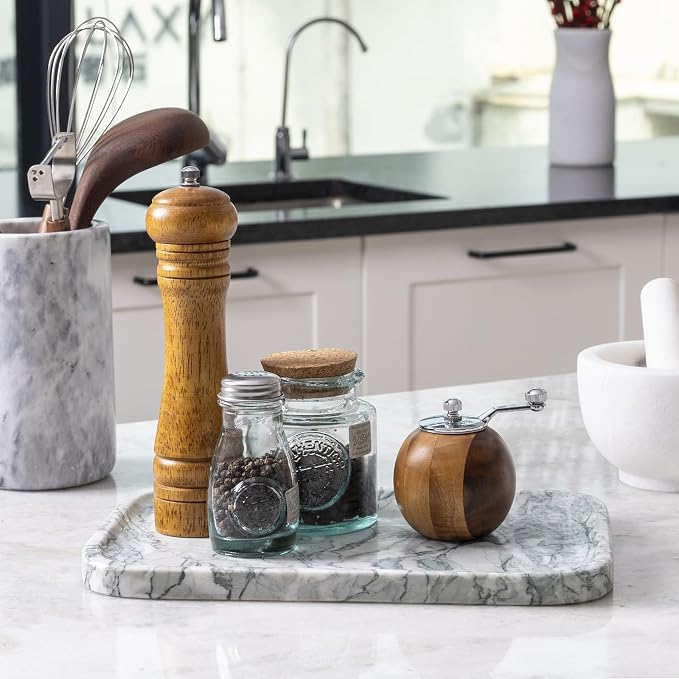 Karibiber Vanity Tray, Marble Bathroom Tray Countertop, Decorative Dresser - Image 8