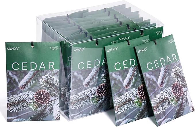 MYARO 20 Pack Cedar Scented Sachets by MYARO