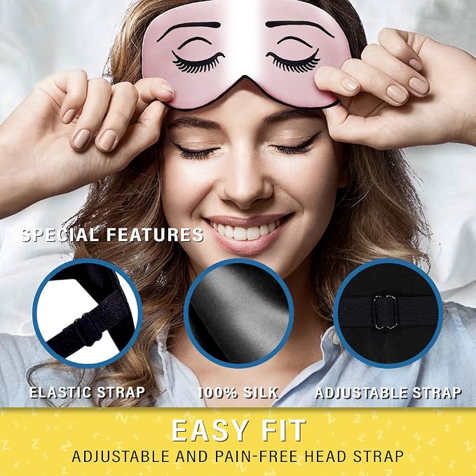 Silk Sleep Eye Mask for Men Women, Comfortable Super Soft Eye Mask - Image 5