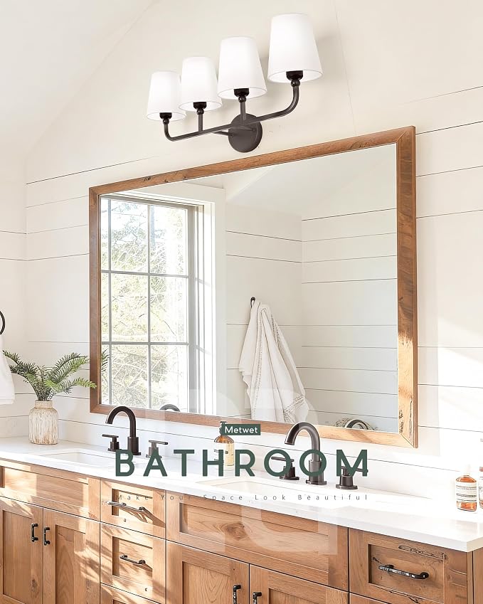 Bathroom Light Fixtures, 4 Light Oil Rubbed Bronze Vanity Lights - Image 5