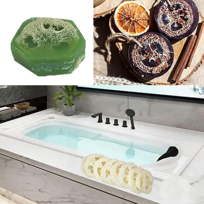 25Pcs Natural Loofah Slices of 2In, Reusable Natural Loofah Cuts - Image 4