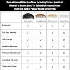 Gua Sha Comb, Natural Sibin Bian Stone Scalp Massage Comb, Facial GuaSha Tool - Image 7
