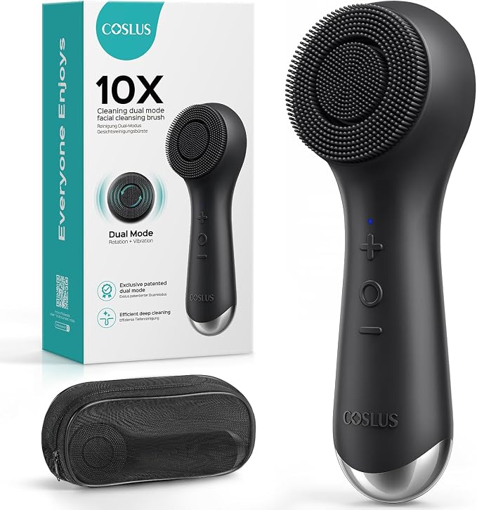 COSLUS FBS03 Face Scrubber Facial Cleansing Brush: 2 in 1 Spin and Vibration by COSLUS