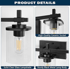 3-Lights Bathroom Vanity Light Fixtures, Modern Black Vanity Lights Over Mirror - Image 5