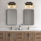 GoYeel Farmhouse Vanity Lights for Bathroom, Wooden Rustic Vanity Lighting - Image 2