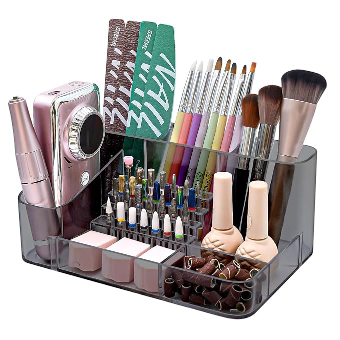ANRUI Nail Drill Holder, 28 Holes Nail Drill Machine & Bits Storage Box by ANRUI