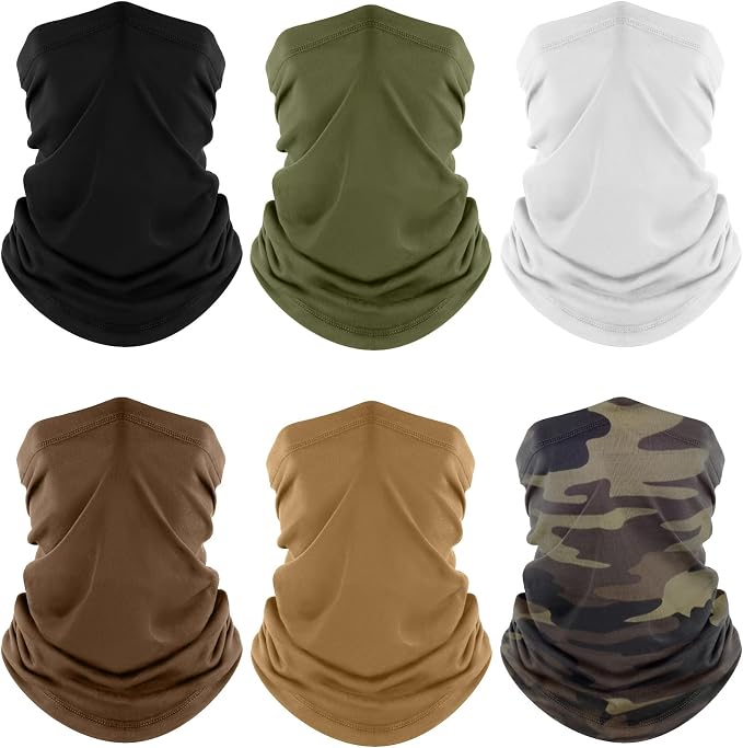 Fuinloth Neck Gaiter, 6 Pack Cooling UV Protection Bandana Face Mask Gator Scarf by fuinloth