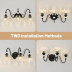 Black Bathroom Vanity Light, 3-Light Matte Black Finish Farmhouse Wall Sconce - Image 3