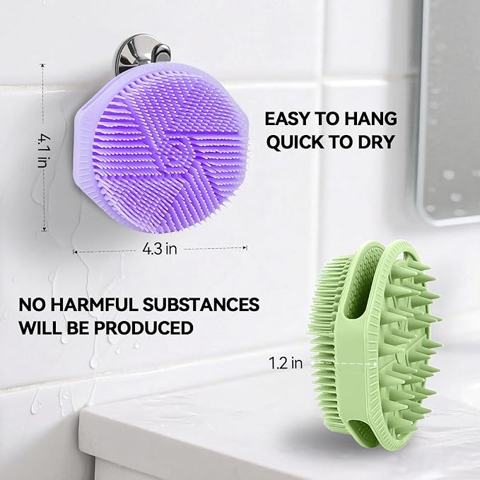 2-Pack Soft Silicone Dual-Sided Body Scrubber & Loofah | Gentle Exfoliating - Image 5