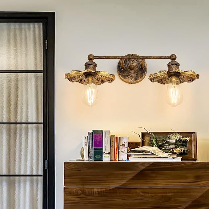 ZGLAOJT 2 Light Vintage Vanity Light Oil Rubbed Bronze Bathroom Light Fixtures - Image 7