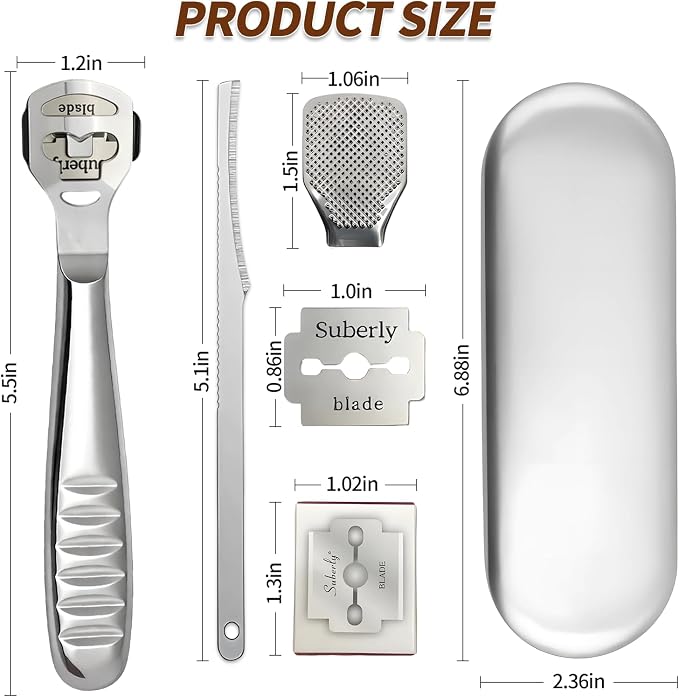 Callus Shaver，Pedicure Foot File Kit，Foot File Callus Remover，Stainless Steel - Image 2