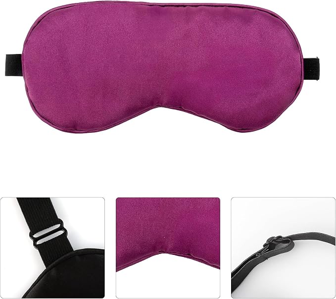 2 PCS Purple Satin Sleep Masks, Adjustable Silk Eye Mask - Image 5