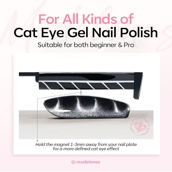Modelones Cat Eye Gel Polish Nail Magnet, 8-in-1 Cat Eye Magnet Tool - Image 8