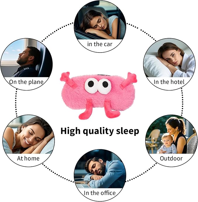 PERFECTSIGHT Sleep Eye Masks, Cute Sleep Eye Cover Lightweight Adjustable - Image 6