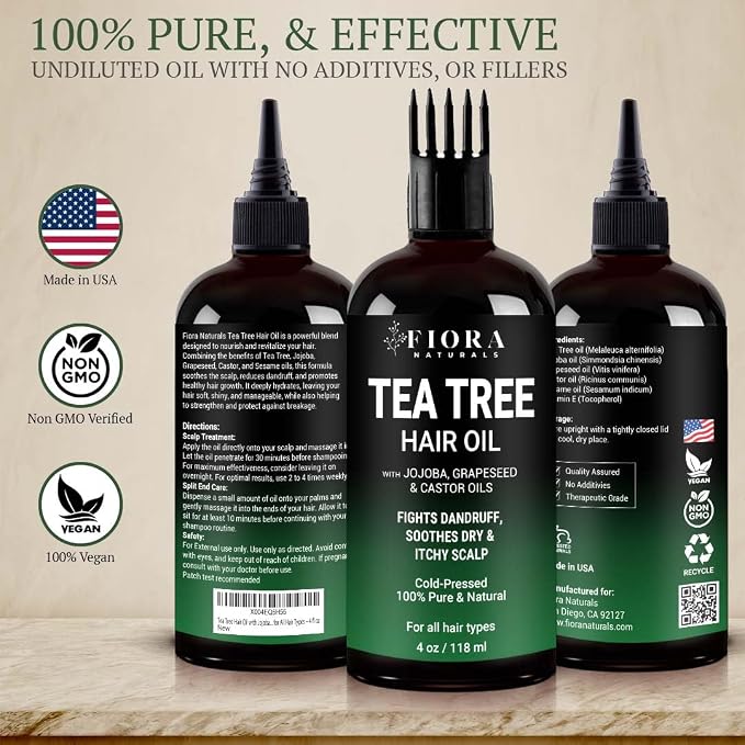 Fiora Naturals Tea Tree Essential Oil Blend, Soothing Moisturizer - Image 2