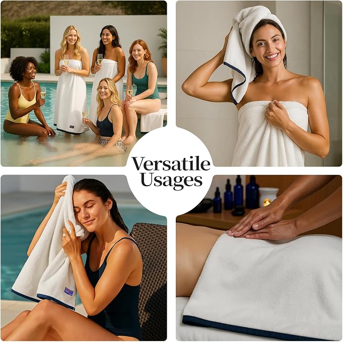 REDKISS 100% Cotton 2 Pack Luxury Bath Towels 27 x 54 Inches, Oversized Bath - Image 8