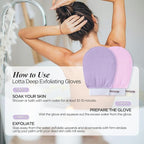 LOTTA Exfoliating Gloves 2Pcs Deep Exfoliation Mitt of 150D Shower Body Scrub - Image 6