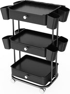 3 Tier Drawer Beauty Cart with 12 Movable Storage Organizer, Thickened ABS & by pouseayarMassageTable
