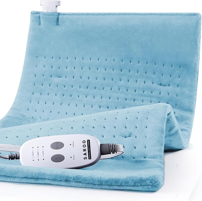 SAROO Heating Pad for Back Pain Relief, Massaging Weighted Heating Pads for Neck by SAROO