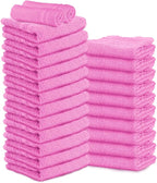 24 Pack Pink Hand Towels 100% Cotton Spa Towel – 16x27 inches Highly Absorbable by TOALLA