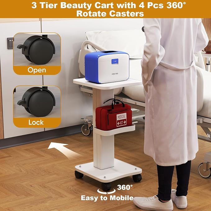 uyoyous 3 Tier Esthetician Rolling Cart - Image 6