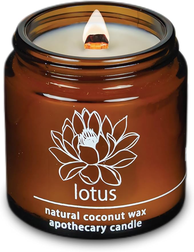 Hemlock Park Lotus Flower Apothecary Hand-Poured Scented Candle | Crackling by HemlockPark