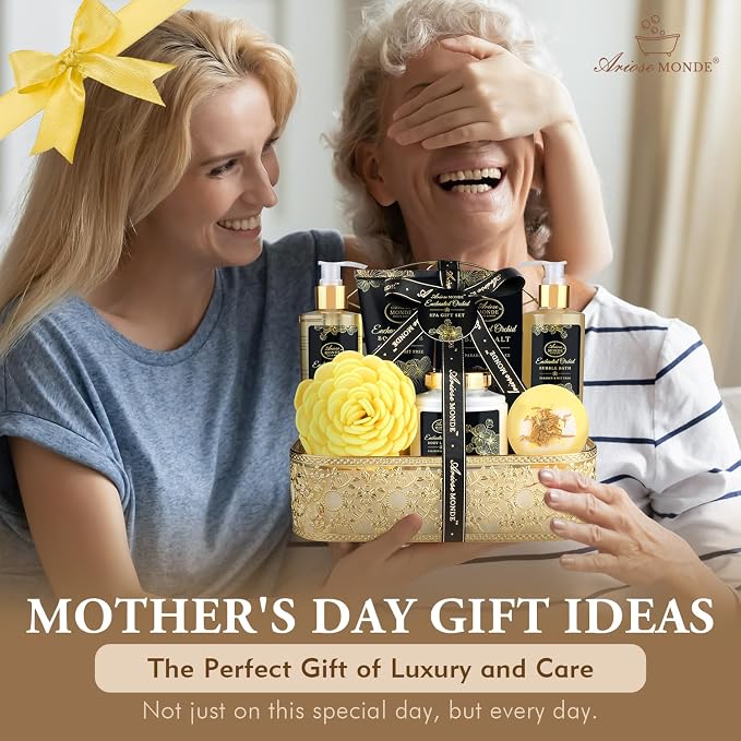 Spa Gift Baskets for Women, Gift Set for Mom Enchanted Orchid Scent, Home Spa - Image 7