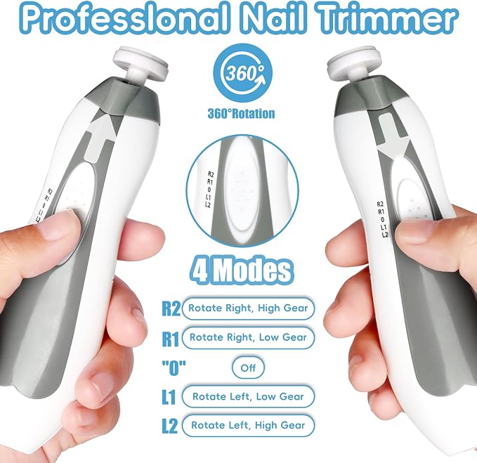 Qunlions life Baby Nail Trimmer Electric, 6 in 1 Baby Nail File Clippers Infant - Image 3
